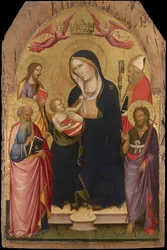 Madonna e criança com St John the Evangelist